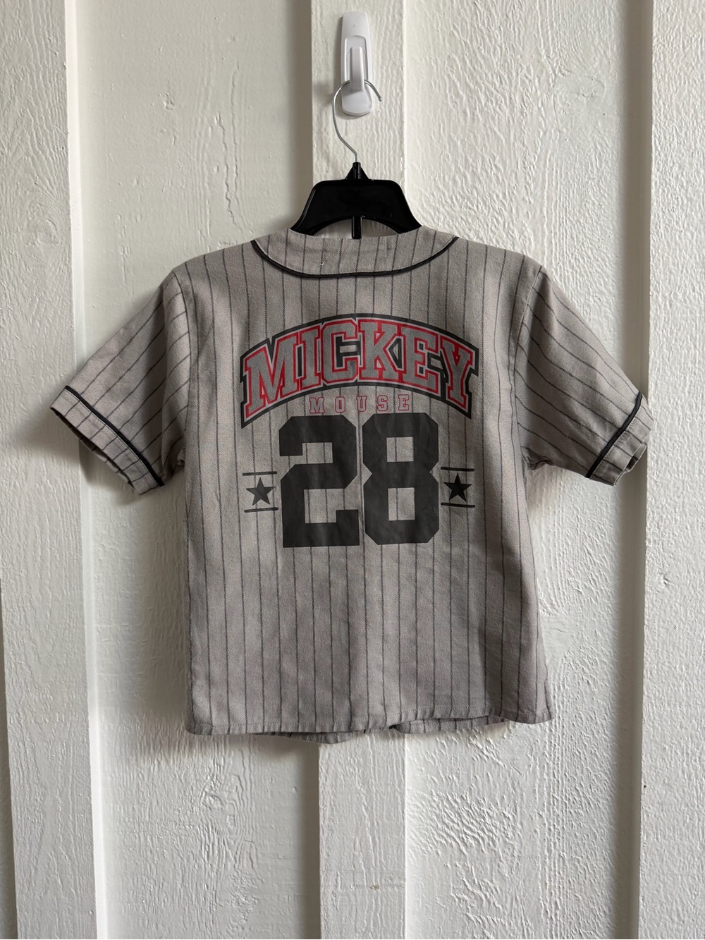 Disney Gray and Black Mickey Mouse Button-Up baseball style shirt size 4T - Picture 7 of 8